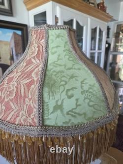 Fabulous Victorian Style Lamp Shade, With fringes & Beads, Handmade