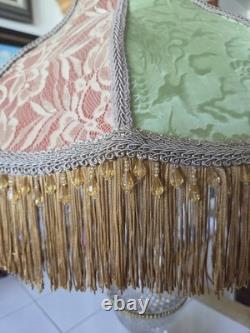 Fabulous Victorian Style Lamp Shade, With fringes & Beads, Handmade