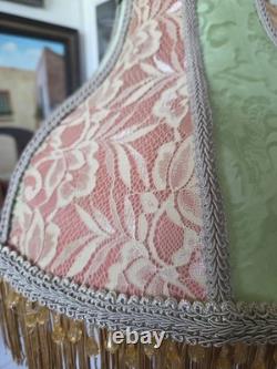 Fabulous Victorian Style Lamp Shade, With fringes & Beads, Handmade