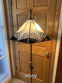 Fabulous Vintage Leaded Slag Glass Stained Glass Pyramid Large Lamp Shade