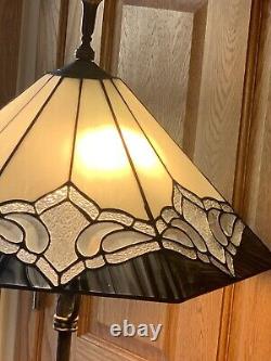 Fabulous Vintage Leaded Slag Glass Stained Glass Pyramid Large Lamp Shade