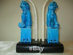 Fantastic Pair Of Vintage Chinese Blue Porcelain Dragon Table Lamps + Shades