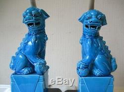 Fantastic Pair Of Vintage Chinese Blue Porcelain Dragon Table Lamps + Shades