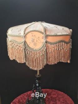 Fantastic Victorian Lampshade Vintage Shade / Fabric Fringed Shade