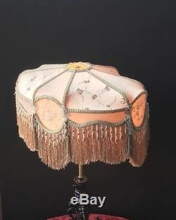 Fantastic Victorian Lampshade Vintage Shade / Fabric Fringed Shade
