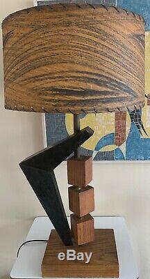 Fantastic Vintage 50s Boomerang Cubes Lamp Fiberglass Shade Mid Century Modern