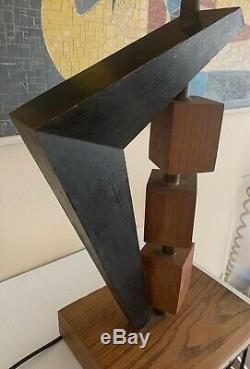 Fantastic Vintage 50s Boomerang Cubes Lamp Fiberglass Shade Mid Century Modern