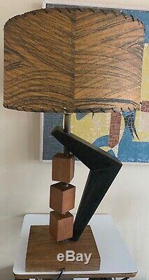 Fantastic Vintage 50s Boomerang Cubes Lamp Fiberglass Shade Mid Century Modern