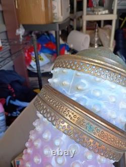 Fenton Cranberry Pink Opalescent Hobnail Glass Lamp Shade