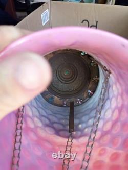 Fenton Cranberry Pink Opalescent Hobnail Glass Lamp Shade