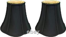 Flare Bottom outside Corner Scallop Bell Lamp Shade, BS-703-10BLK-2, Black, 5 X