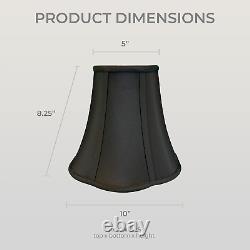 Flare Bottom outside Corner Scallop Bell Lamp Shade, BS-703-10BLK-2, Black, 5 X