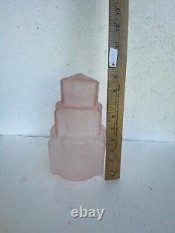 Frankart 4 Fitter 1970's Sky Scrapper Double Lady Glass Lamp Shade in Fr. Pink