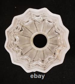 French Art Deco Glass Etched Fixture Shades, Clear Frost 2 1/4 Fitter Set of 3