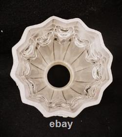 French Art Deco Glass Etched Fixture Shades, Clear Frost 2 1/4 Fitter Set of 3