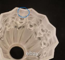 French Art Deco Glass Etched Fixture Shades, Clear Frost 2 1/4 Fitter Set of 3