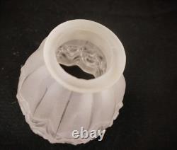 French Art Deco Glass Etched Fixture Shades, Clear Frost 2 1/4 Fitter Set of 3