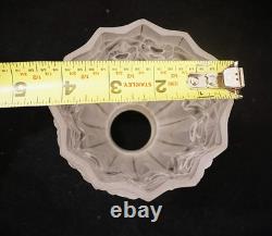 French Art Deco Glass Etched Fixture Shades, Clear Frost 2 1/4 Fitter Set of 3