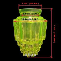 French Art Deco. Vaseline Glass Lamp Shade. For Antique Lamp