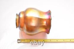 GOLD IRIDESCENT Art Glass Unsigned Steuben LAMP SHADE Aurene Arts Crafts Mission