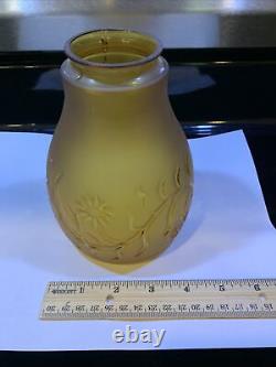 GORGEOUS 6 1/4 Tall Vintage Frosted Golden Amber Color Light Lamp Shade