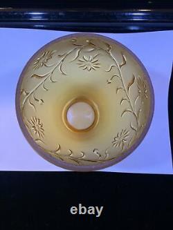 GORGEOUS 6 1/4 Tall Vintage Frosted Golden Amber Color Light Lamp Shade