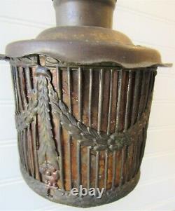 GOTTA L@@K Antique Art Nouveau Cast Metal Parrot Table Lamp With Bird Cage Shade
