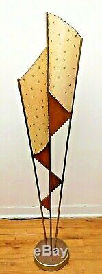 GREAT Vtg 50s Retro ATOMIC Mcm MAJESTIC Era Floor LAMP #2/2 withAsymmetric SHADES