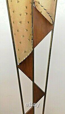 GREAT Vtg 50s Retro ATOMIC Mcm MAJESTIC Era Floor LAMP #2/2 withAsymmetric SHADES