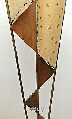 GREAT Vtg 50s Retro ATOMIC Mcm MAJESTIC Era Floor LAMP #2/2 withAsymmetric SHADES