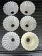 Glass Light Shades Frosted Ribbed Vintage Bell Shaped Replacements Rare (qty 6)