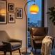 Glass Sphere Sunset Lampshade, 1260in Curved Independent Living Room Floor Lamp
