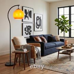 Glass Sphere Sunset Lampshade, 1260in Curved Independent Living Room Floor Lamp