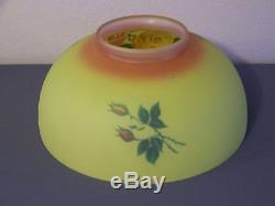 Glass reverse Lamp shade roses Burmese Aladden Vintage