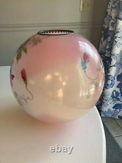 Gorgeous Antique Gone with The Wind Kerosene Banquet Glass Ball Lamp Shade Only