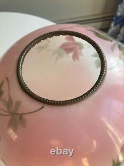 Gorgeous Antique Gone with The Wind Kerosene Banquet Glass Ball Lamp Shade Only