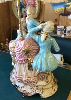 Gorgeous Vintage Victorian Capodimonte 45 Tall Lamp With Original Shade (RBE)