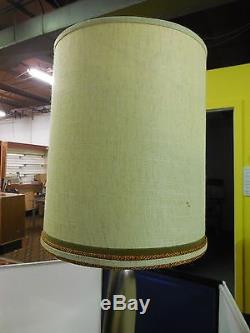 Great Pair of Vintage Lamps with Shades Wood and Metal