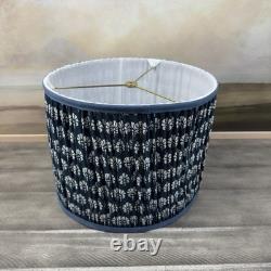 GreenRow Blue Multi Printed Drum Lamp Shade Medium Scuffed Bottom Read NWOB