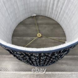 GreenRow Blue Multi Printed Drum Lamp Shade Medium Scuffed Bottom Read NWOB