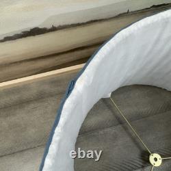 GreenRow Blue Multi Printed Drum Lamp Shade Medium Scuffed Bottom Read NWOB