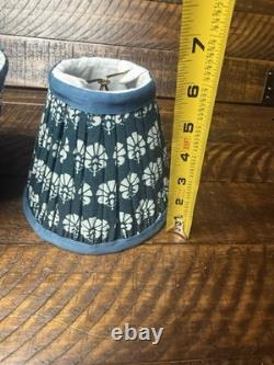GreenRow Printed Sconce Lamp Shade Blue Floral Set Of 2 Open Box