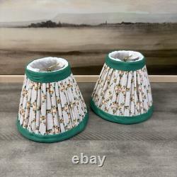 GreenRow Printed Sconce Lamp Shade Lattice Set/2 Green Multi 5h NWOB Read