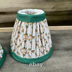GreenRow Printed Sconce Lamp Shade Lattice Set/2 Green Multi 5h NWOB Read