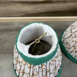 GreenRow Printed Sconce Lamp Shade Lattice Set/2 Green Multi 5h NWOB Read