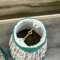 GreenRow Printed Sconce Lamp Shade Lattice Set/2 Green Multi 5h NWOB Read