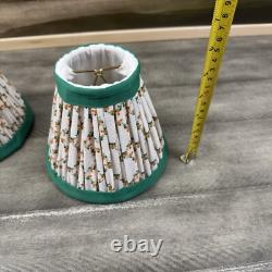 GreenRow Printed Sconce Lamp Shade Lattice Set/2 Green Multi 5h NWOB Read