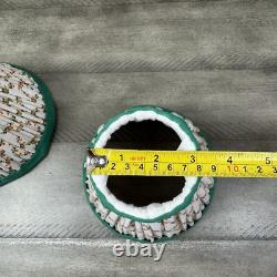 GreenRow Printed Sconce Lamp Shade Lattice Set/2 Green Multi 5h NWOB Read