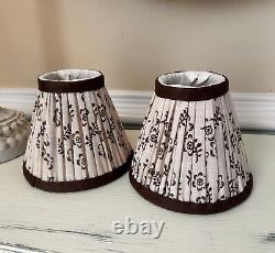 GreenRow Printed Sconce Lamp Shades (2) Brown Faded Floral NWOT OPEN BOX READ