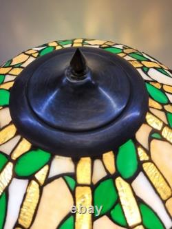 HANDEL Beautiful very large 29x 20 inches bamboo design table lamp ca 1915